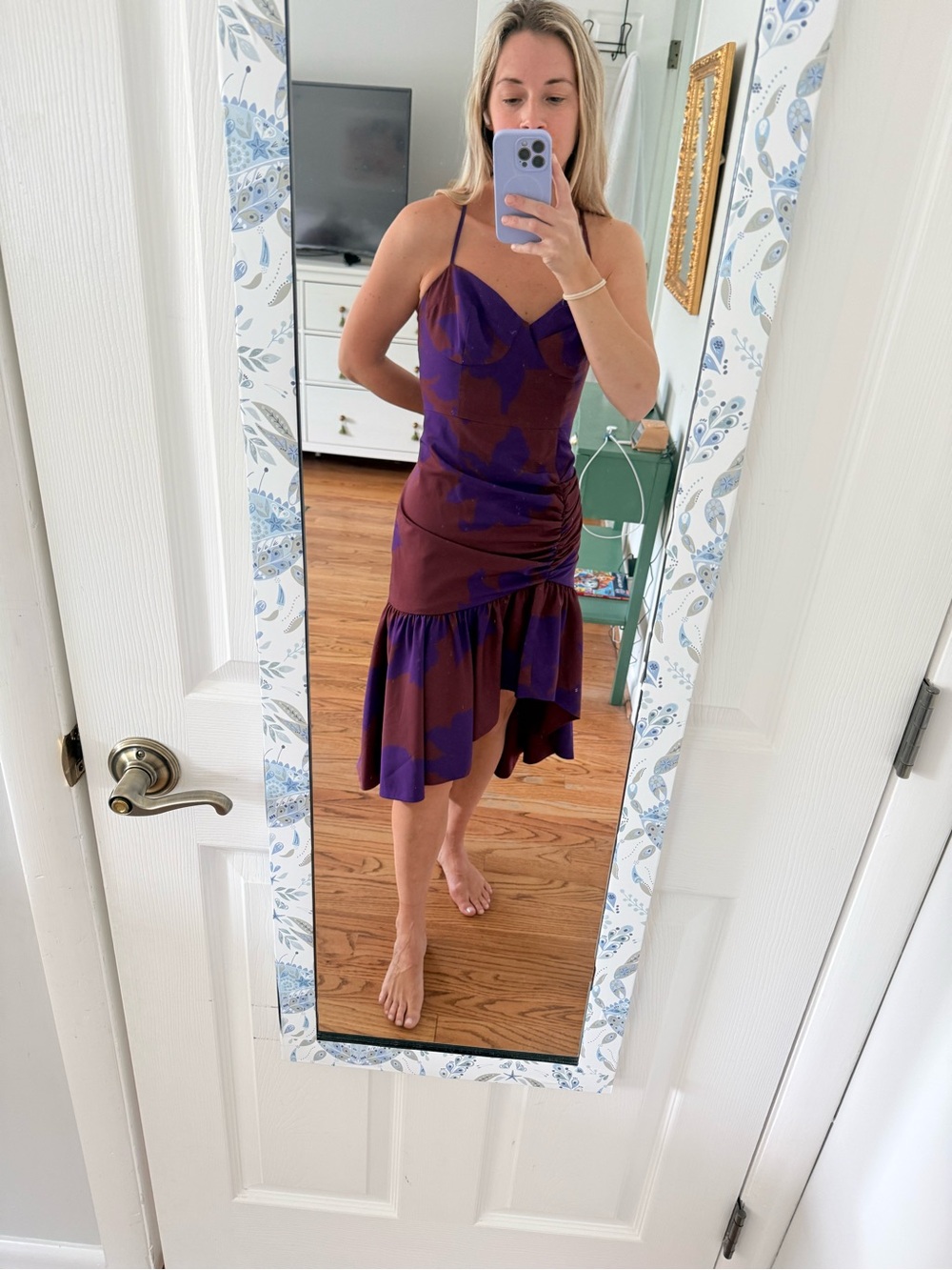 Hutch Purple and Burgundy Floral Midi Dress - - Picture 4 of 5